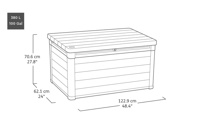 Keter Signature 100 Gallon Deck Box - Ashwood Brown