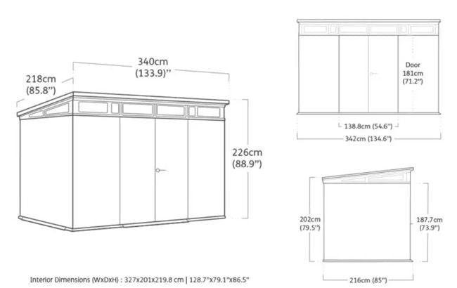 Keter Cortina 11x7 Storage Shed - Graphite