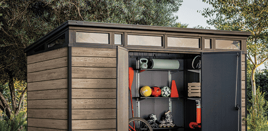 Keter Signature 11x7 Storage Shed - Ashwood Brown