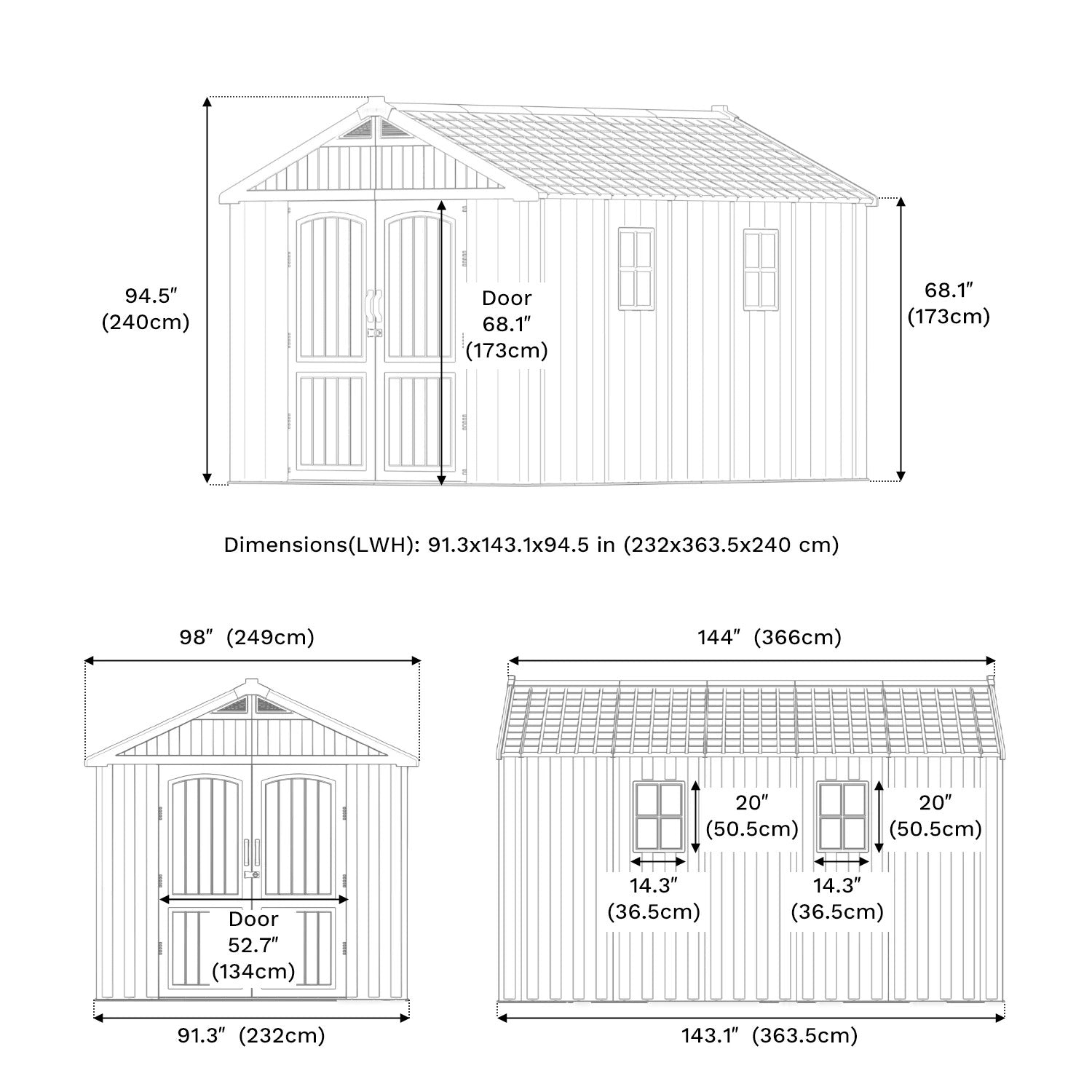 Kick-it 8x12 Plastic Storage Shed with Floor and Lights, Brown