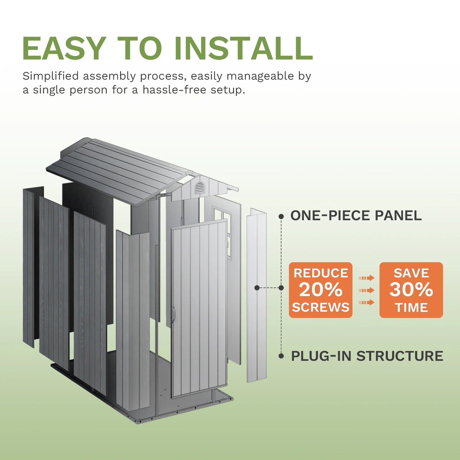 Patiowell Fit-it 4x6 Plastic Storage Shed for Bike, Dark Gray