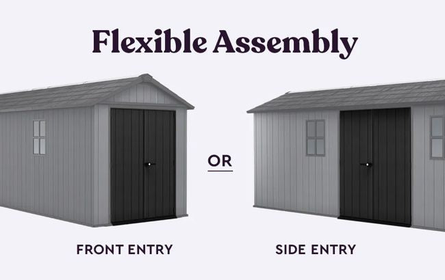 Keter Newton Plus 7.5x17 Storage Shed - Graphite